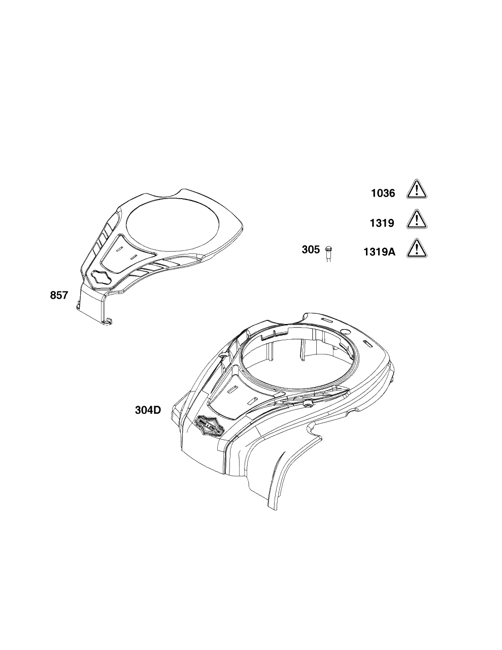 Blower Housing Group Diagram and Parts List for 9P702-0061-H5  Briggs and Stratton Engine